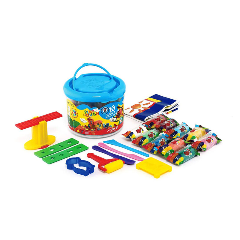 خمیر بازی 10 رنگ سطلی آریا